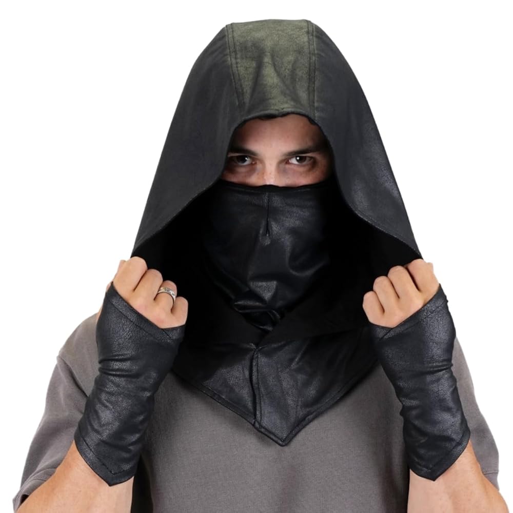 Amazon.com: SIC HOODS Assassin Hood and Mask Leather Ninja